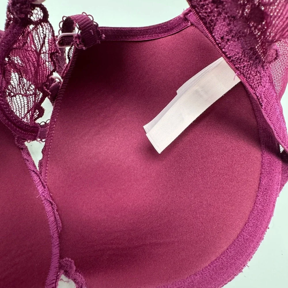PINK Victoria's Secret Floral Lace Date Underwire Racerback Push-Up Bra 32DD